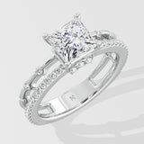 2 Ct Princess Twin Row Solitaire Ring
