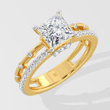 2 Ct Princess Twin Row Solitaire Ring