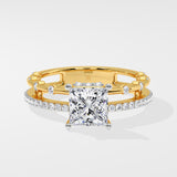 2 Ct Princess Twin Row Solitaire Ring