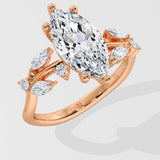 2 Ct Marquise Fleur Ring