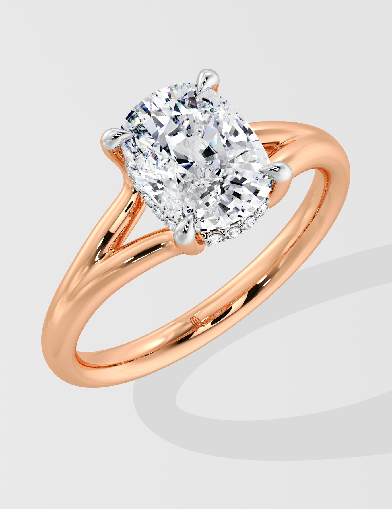 2 Ct Cushion Flow Solitaire Ring