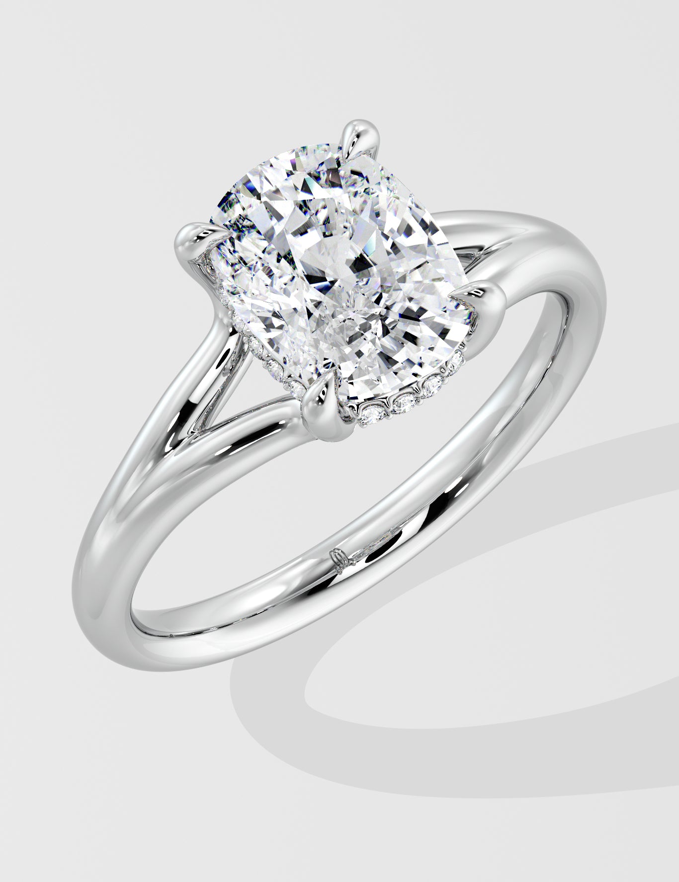 2 Ct Cushion Flow Solitaire Ring