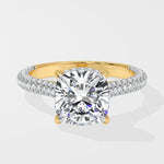 3 Ct Cushion Dome Pave Ring - House of Quadri