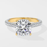 3 Ct Cushion Dome Pave Ring - House of Quadri