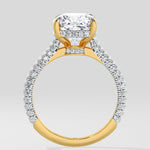 3 Ct Cushion Dome Pave Ring - House of Quadri