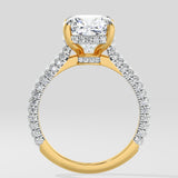 3 Ct Cushion Dome Pave Ring - House of Quadri