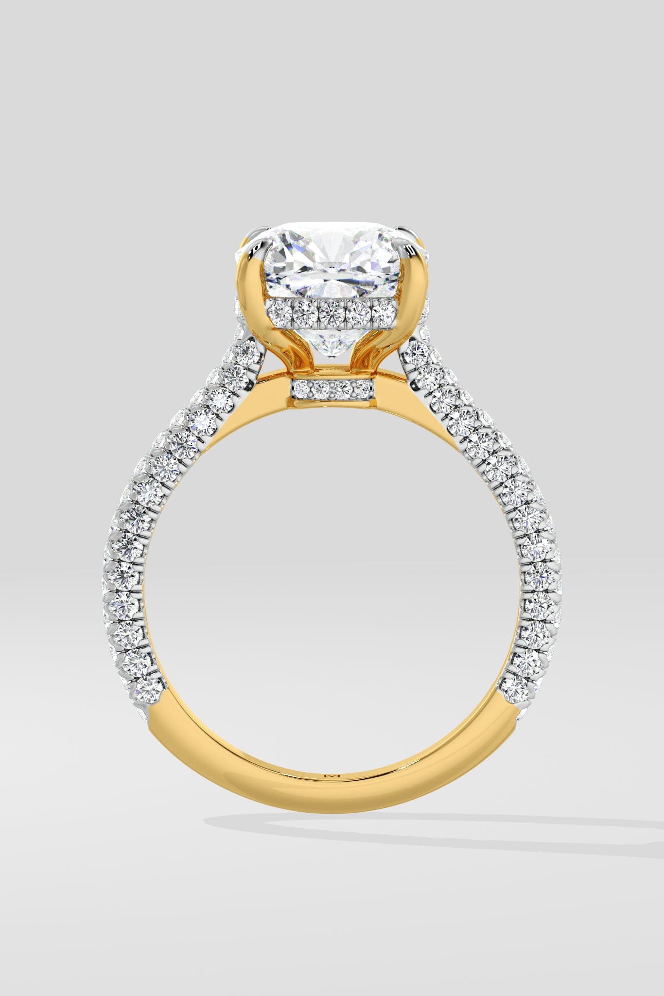 3 Ct Cushion Dome Pave Ring - House of Quadri