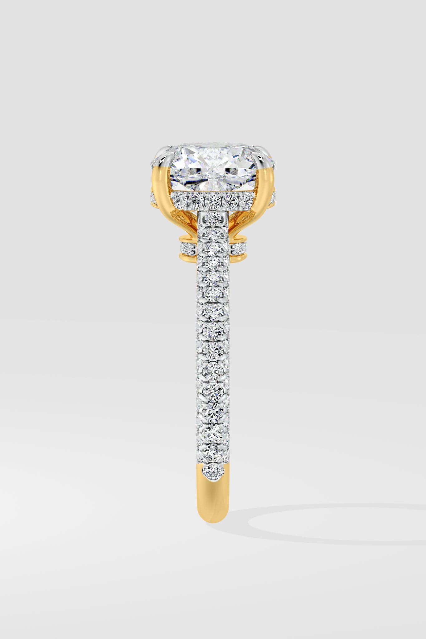 3 Ct Cushion Dome Pave Ring - House of Quadri