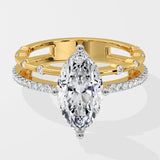 2 Ct Marquise Twin Row Solitaire Ring
