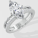 2 Ct Marquise Twin Row Solitaire Ring