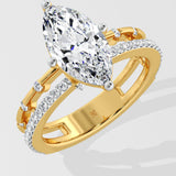 2 Ct Marquise Twin Row Solitaire Ring