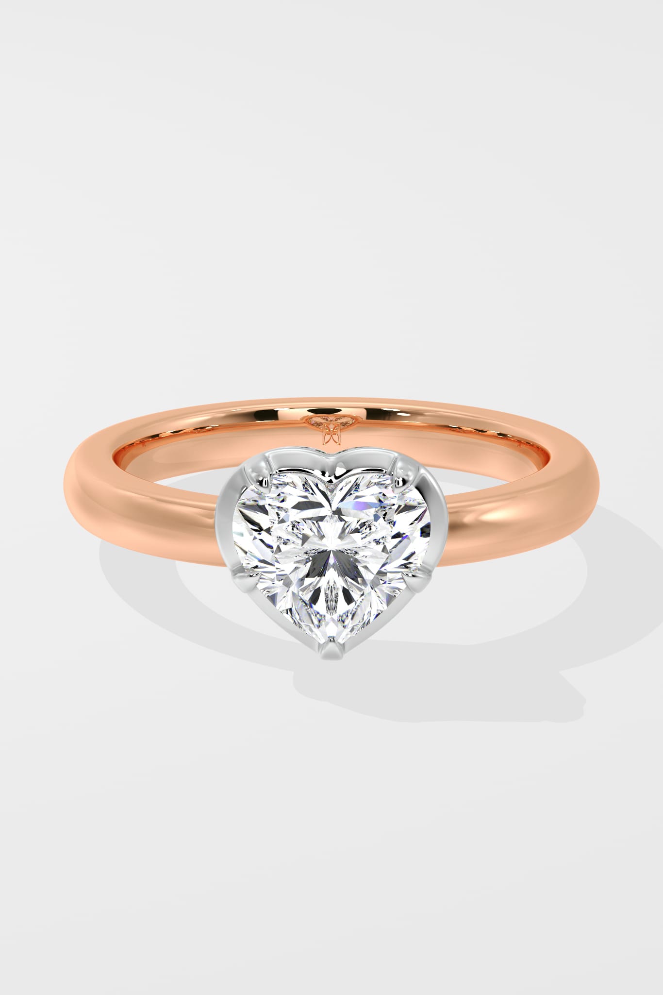 1 Ct Heart Bezel Solitaire Ring - House Of Quadri