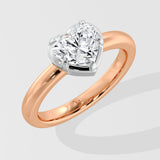 1 Ct Heart Bezel Solitaire Ring - House Of Quadri