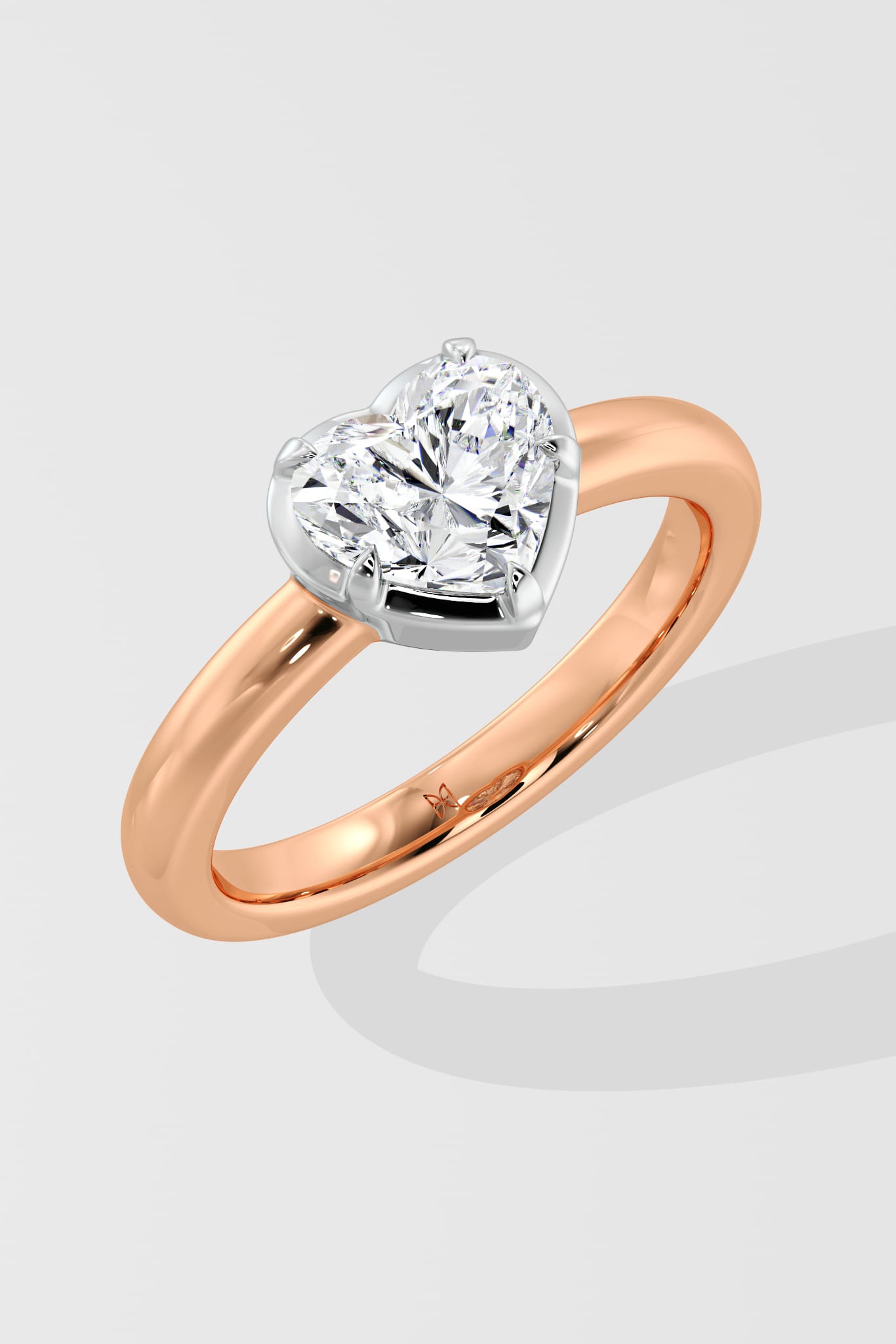 1 Ct Heart Bezel Solitaire Ring - House Of Quadri