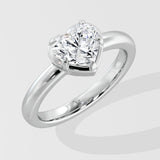 1 Ct Heart Bezel Solitaire Ring - House Of Quadri