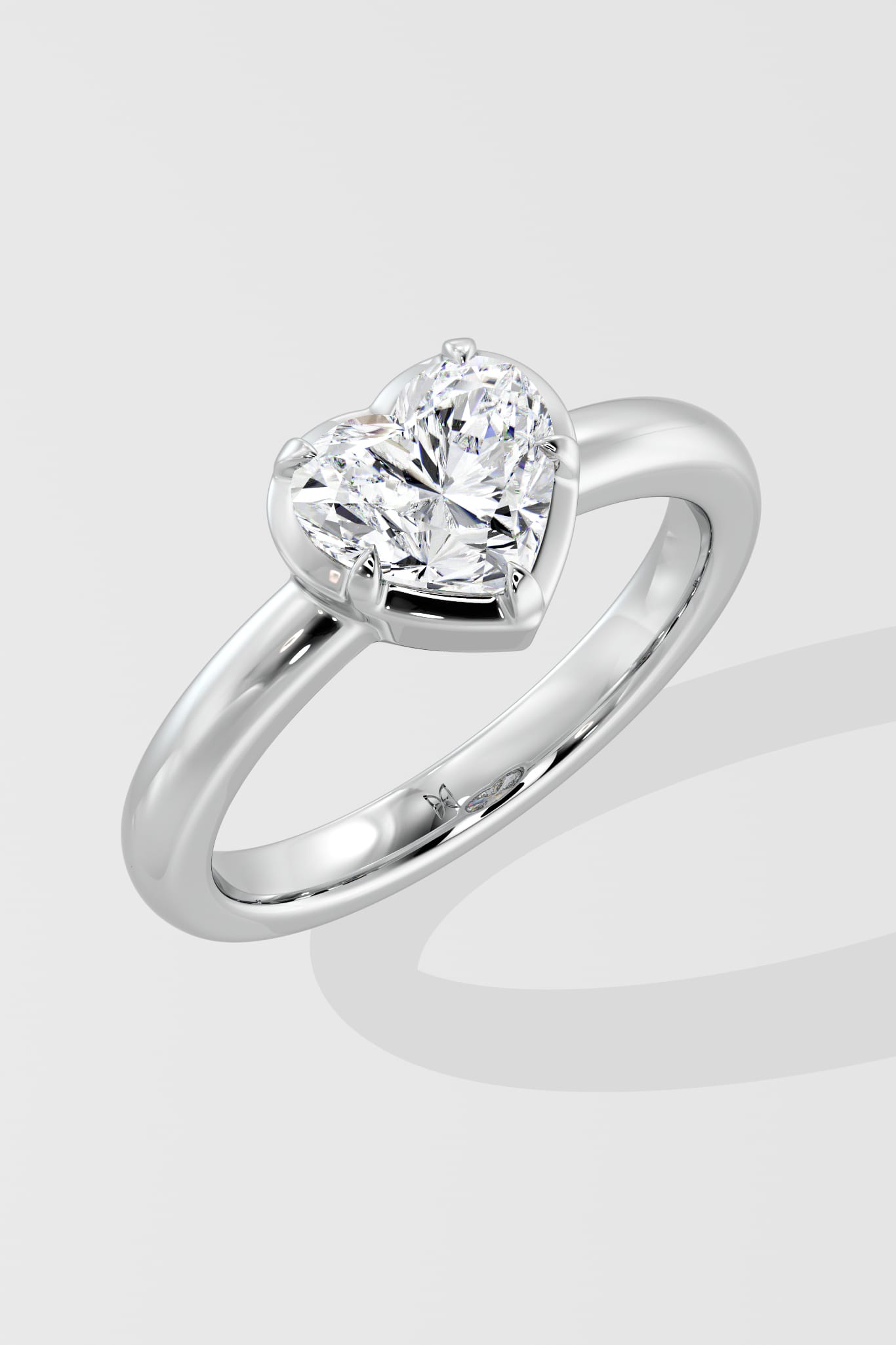 1 Ct Heart Bezel Solitaire Ring - House Of Quadri