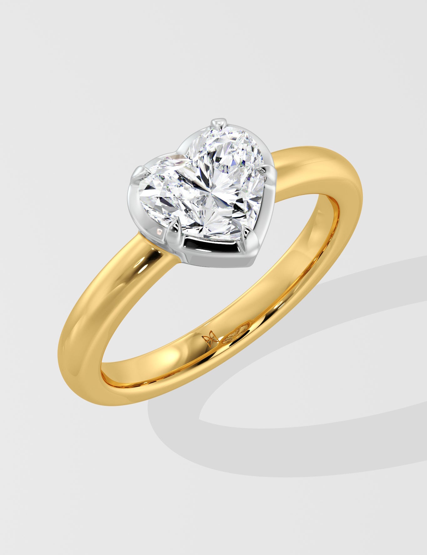 1 Ct Heart Bezel Solitaire Ring