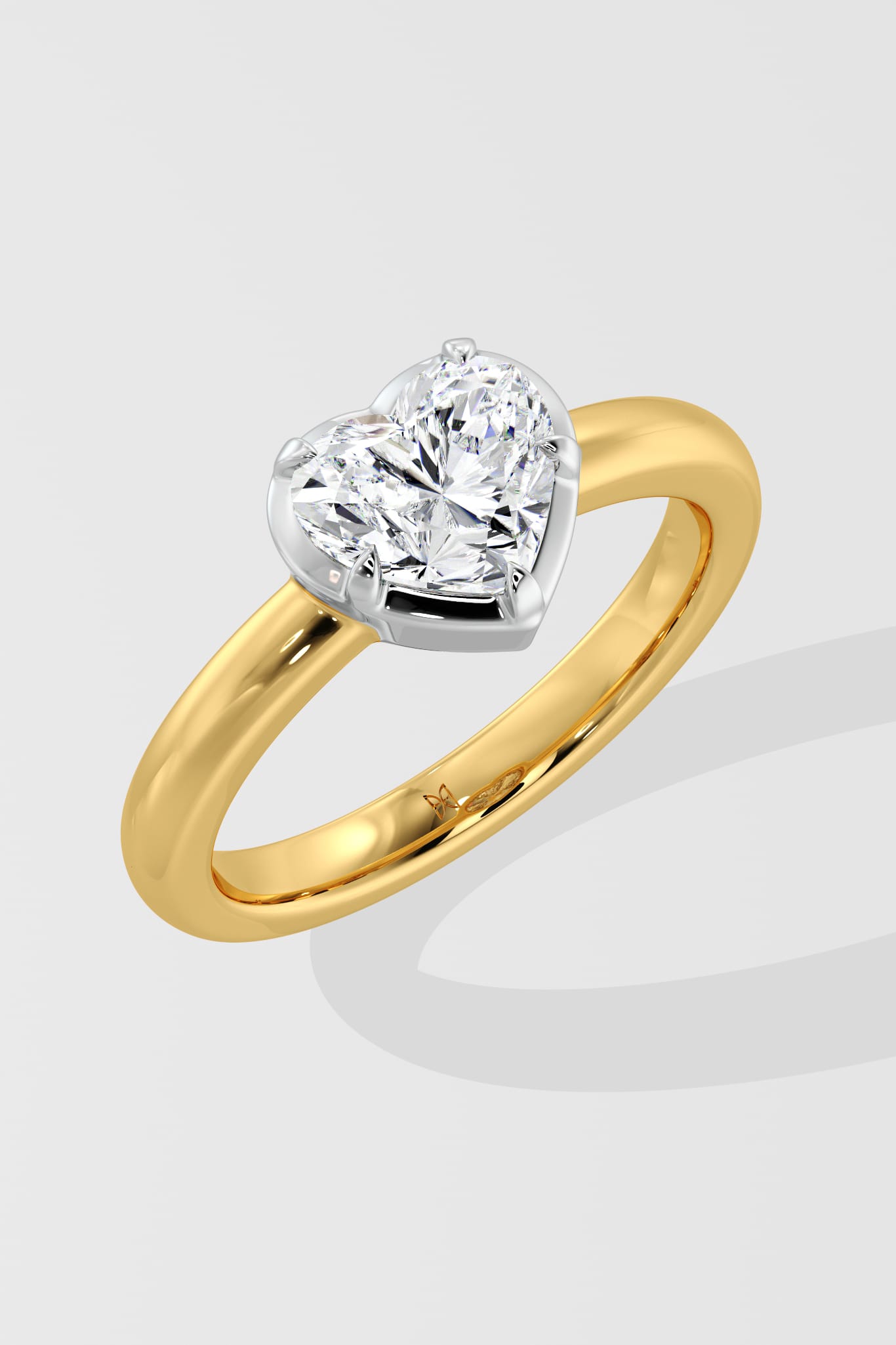 1 Ct Heart Bezel Solitaire Ring - House Of Quadri
