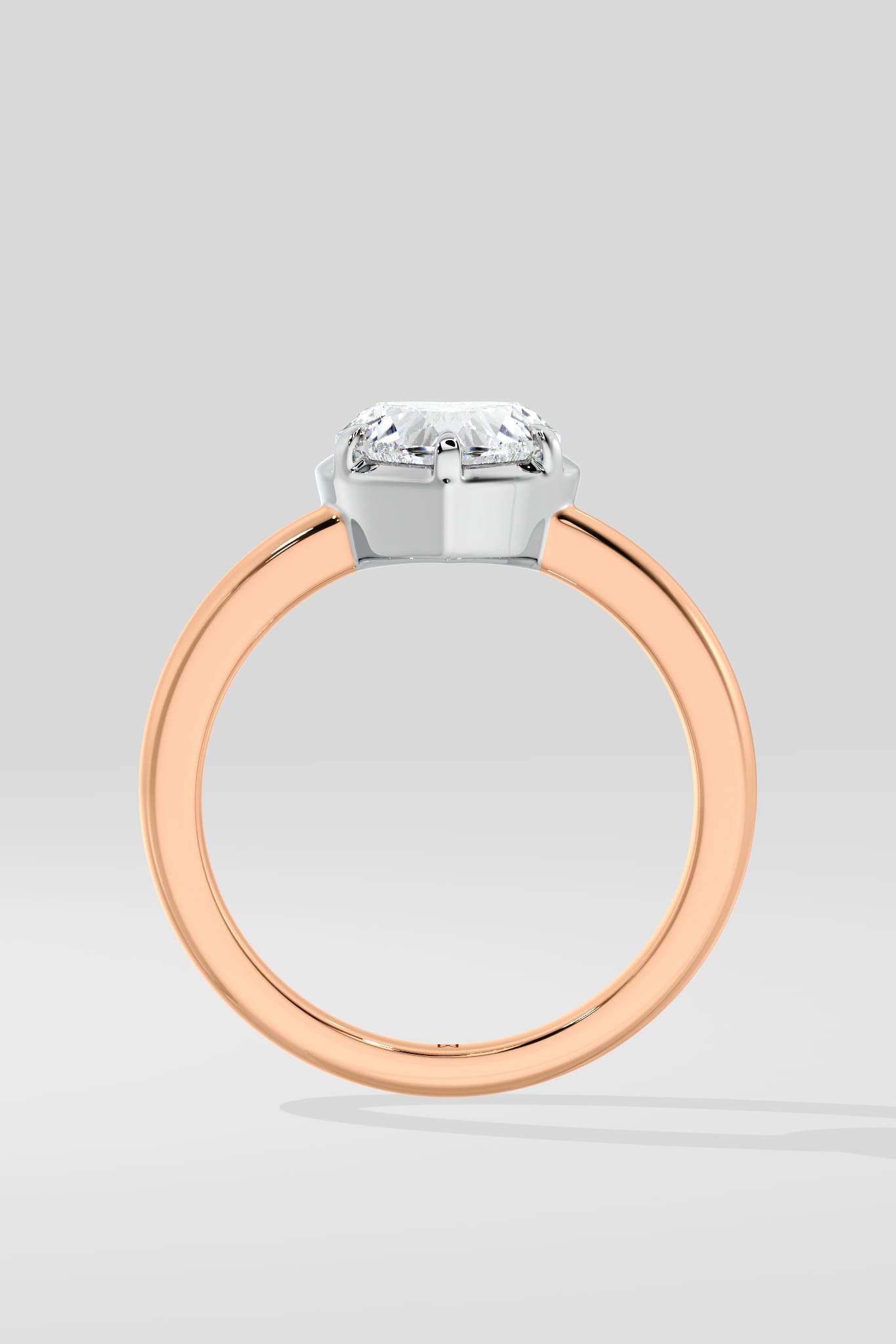 1 Ct Heart Bezel Solitaire Ring - House Of Quadri