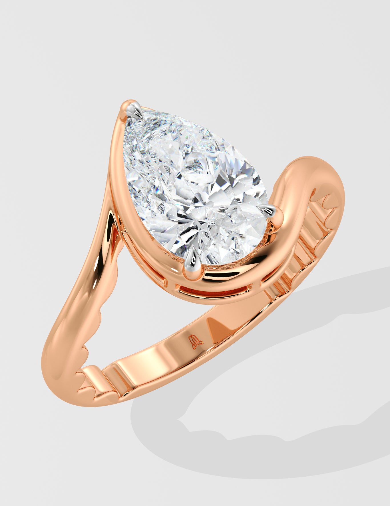 2 Ct Swirl Pear Ring