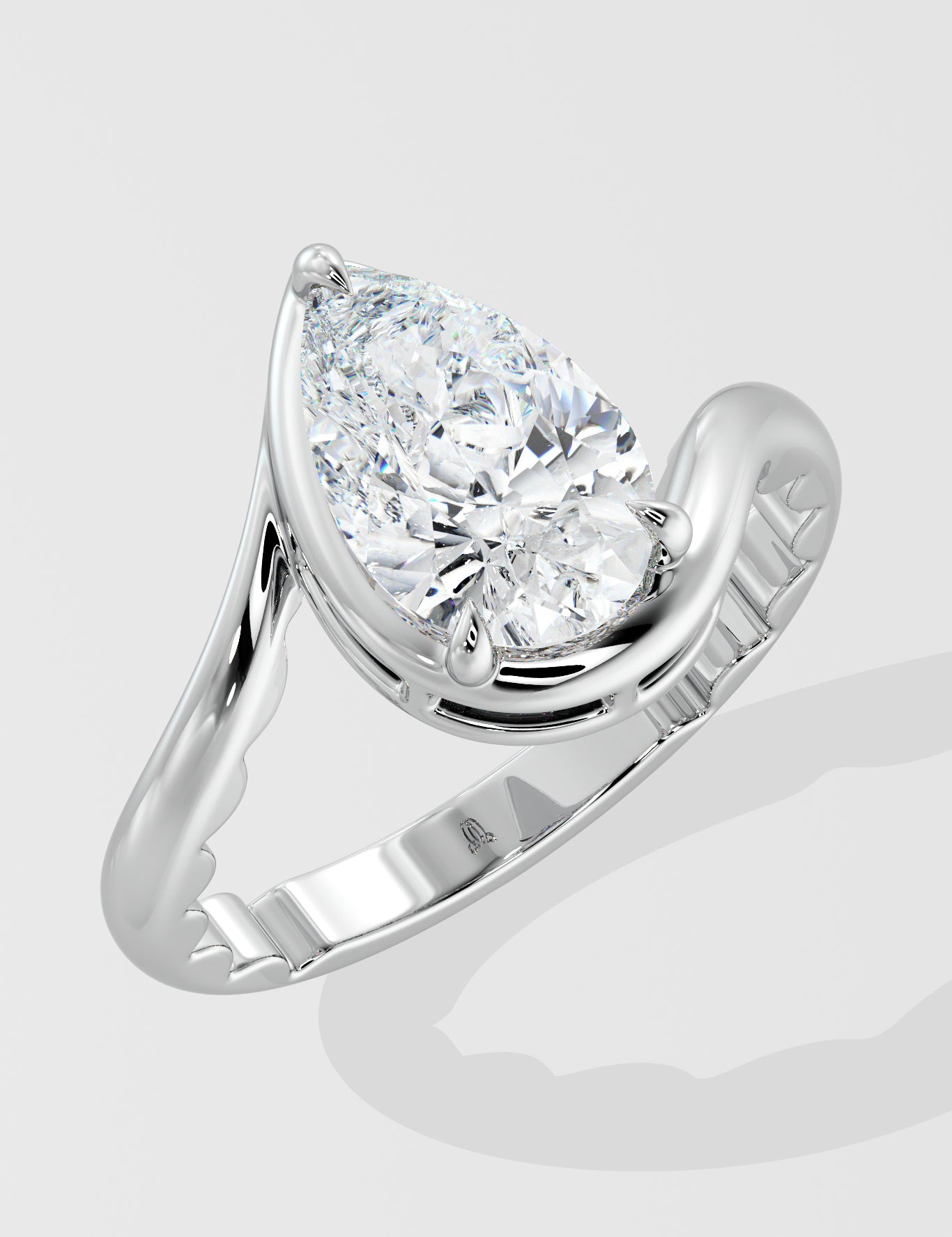 2 Ct Swirl Pear Ring