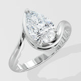 2 Ct Swirl Pear Ring