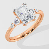1 Ct Radiant Accent Ring