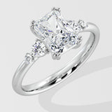 1 Ct Radiant Accent Ring