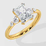 1 Ct Radiant Accent Ring