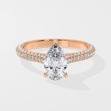 1 Ct Pear Dome Pave Ring