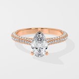 1 Ct Pear Dome Pave Ring