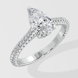1 Ct Pear Dome Pave Ring