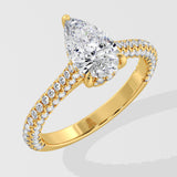 1 Ct Pear Dome Pave Ring