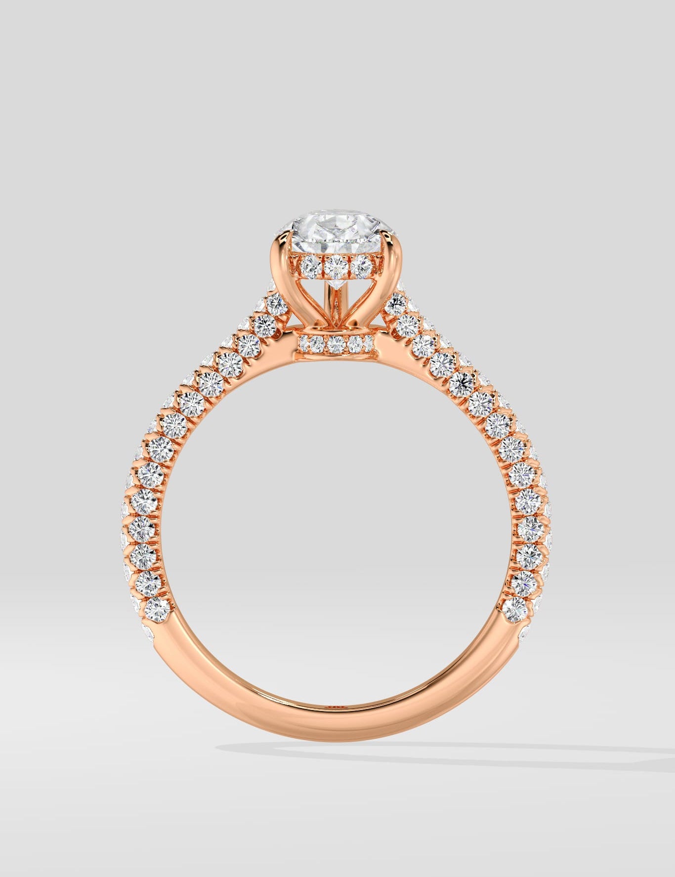 1 Ct Pear Dome Pave Ring - House of Quadri