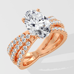 2 Ct Oval Triple Crossover Ring - House of Quadri