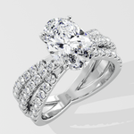 2 Ct Oval Triple Crossover Ring - House of Quadri