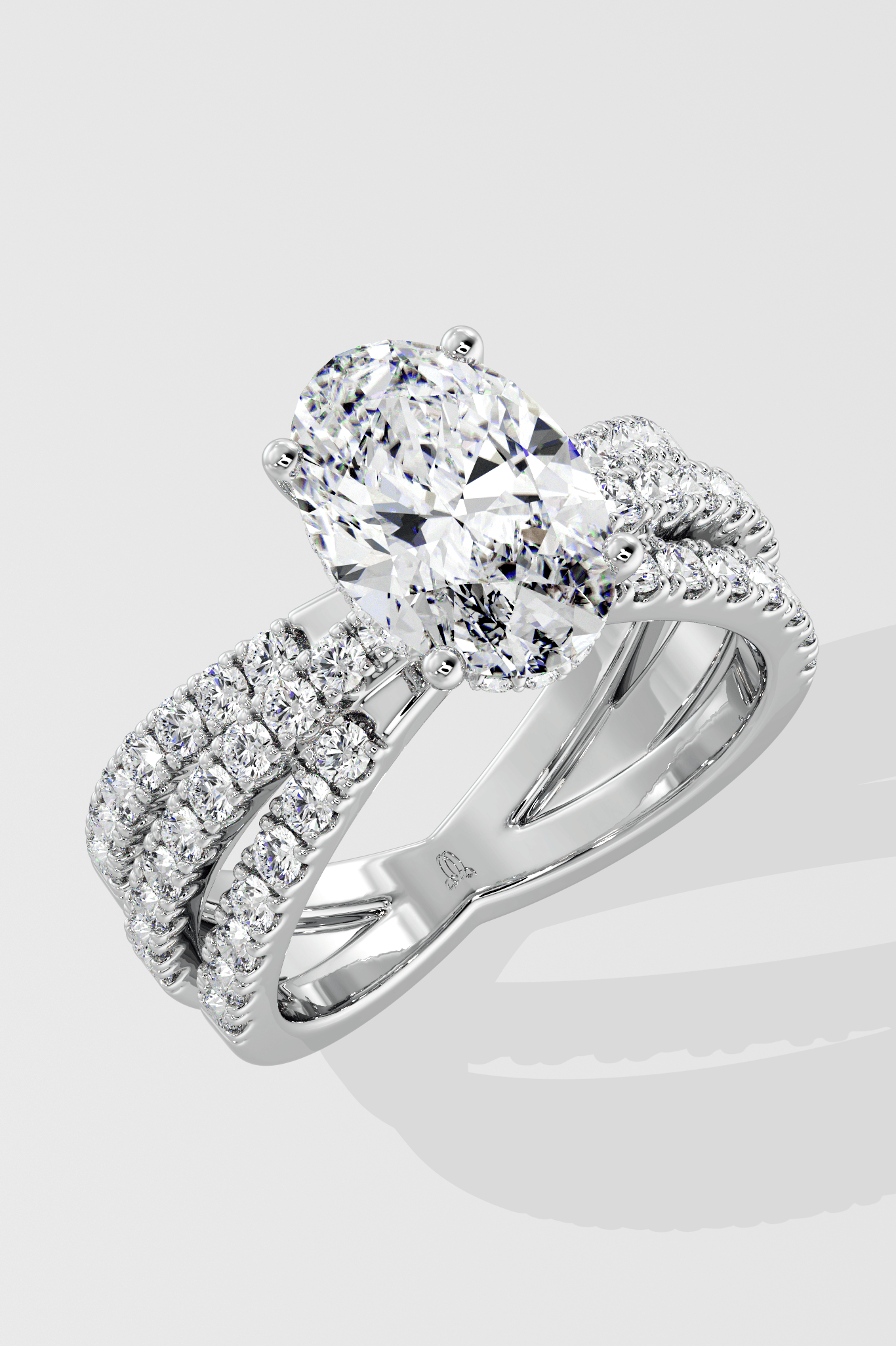 2 Ct Oval Triple Crossover Ring - House of Quadri