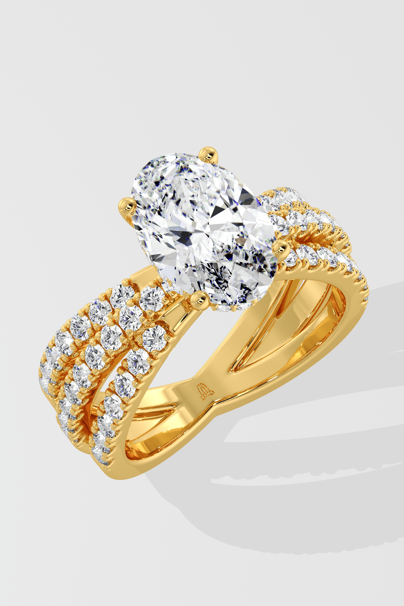 2 Ct Oval Triple Crossover Ring - House of Quadri
