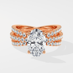 2 Ct Oval Triple Crossover Ring - House of Quadri
