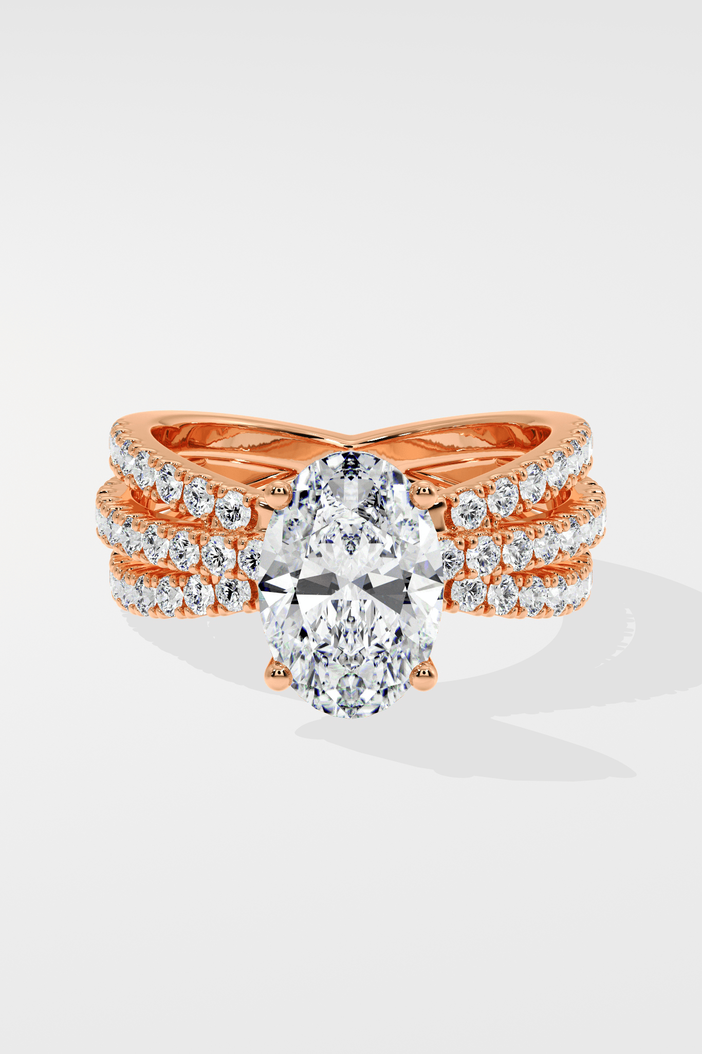 2 Ct Oval Triple Crossover Ring - House of Quadri