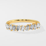 Pear & Emerald Half-Eternity Band