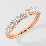 Pear & Emerald Half-Eternity Band