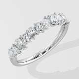 Pear & Emerald Half-Eternity Band