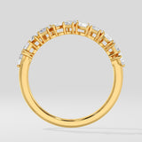 Pear & Emerald Half-Eternity Band