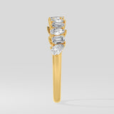 Pear & Emerald Half-Eternity Band
