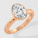 1.50 Ct Oval Bezel Ring