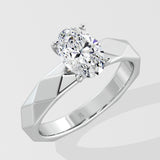 1 Ct Oval Facette Solitaire Ring