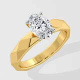 1 Ct Oval Facette Solitaire Ring