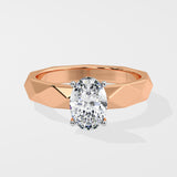 1 Ct Oval Facette Solitaire Ring