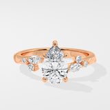 1.50 Ct Pear Lunette Ring